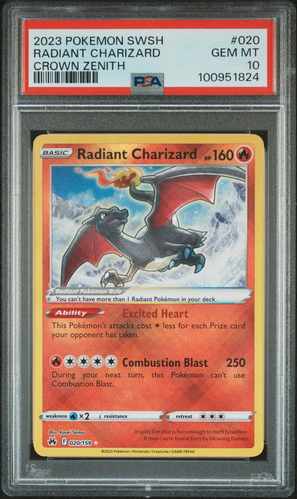 PSA 10 Radiant Charizard [Crown Zenith]