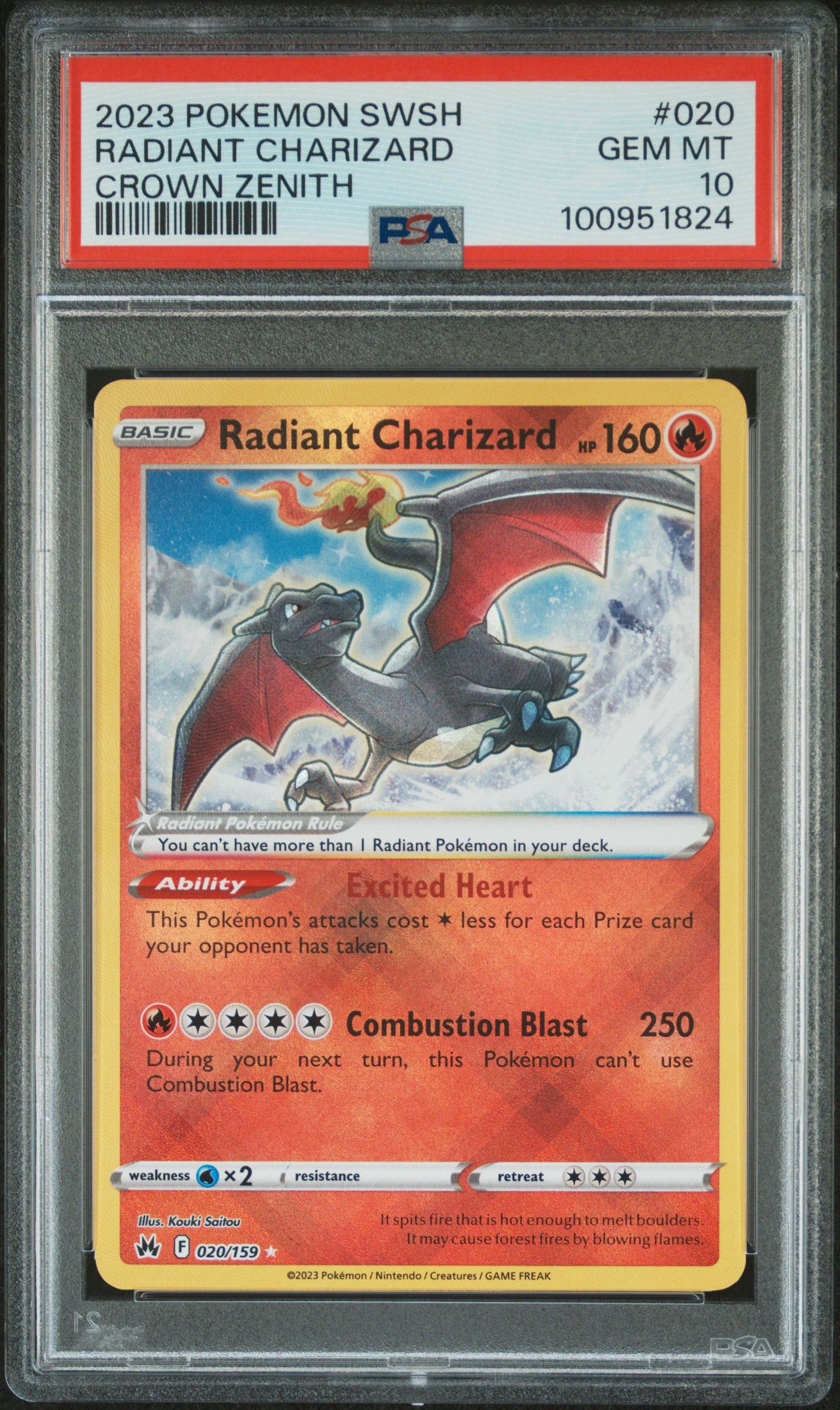 PSA 10 Radiant Charizard [Crown Zenith]