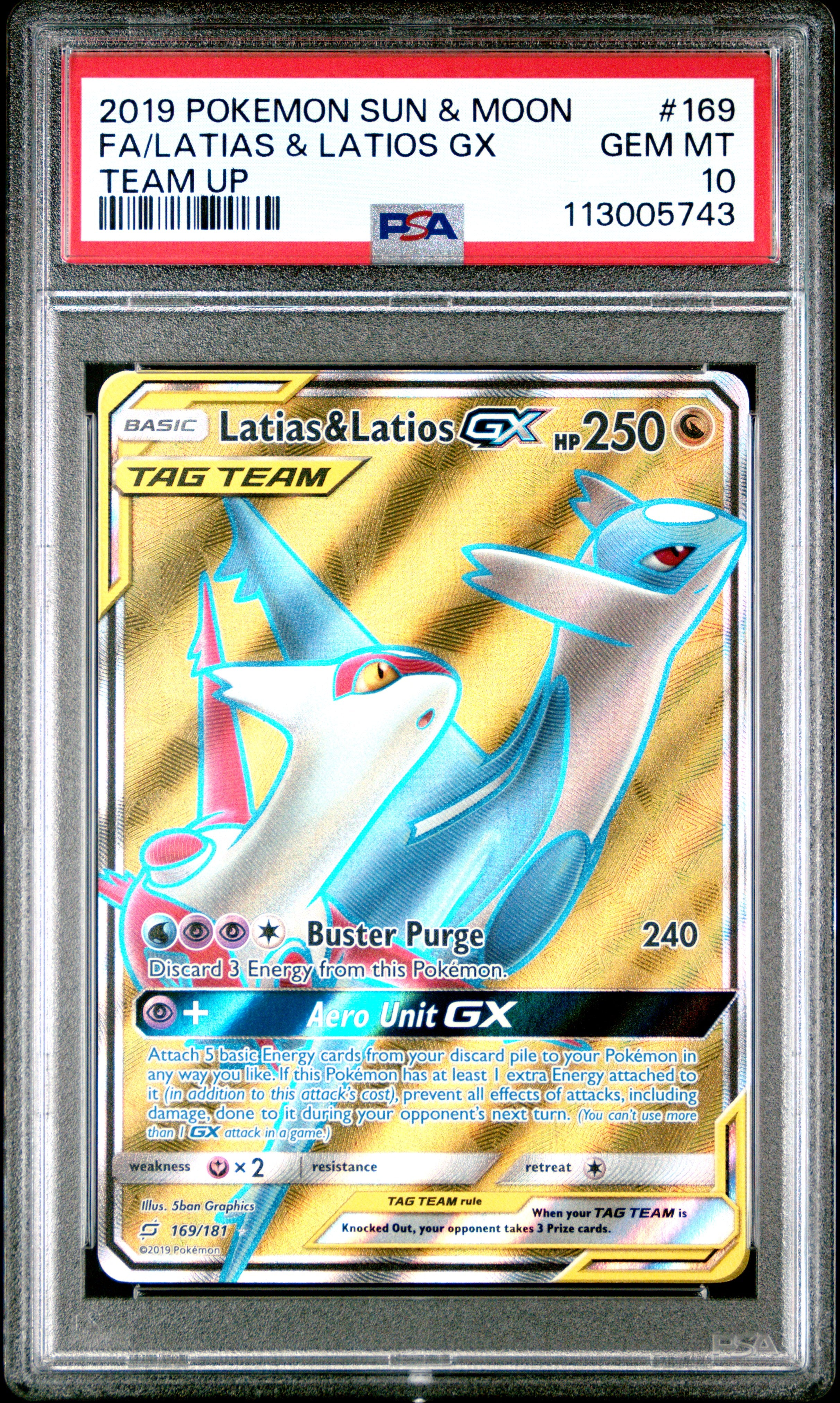 PSA 10 Latios & Latias GX #169 (Full Art) [Team Up]