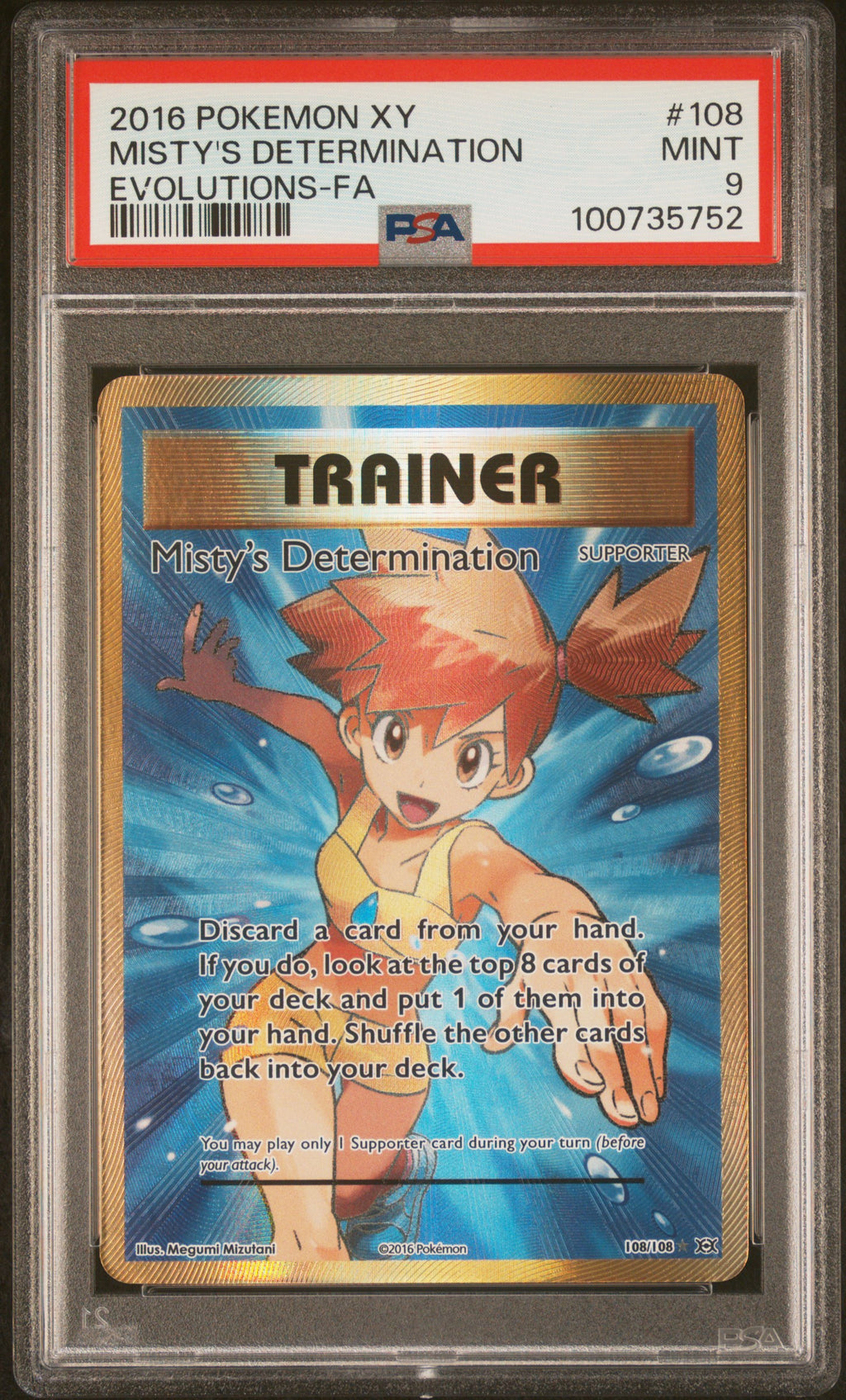 PSA 9 Misty's Determination (Full Art) [XY Evolutions]