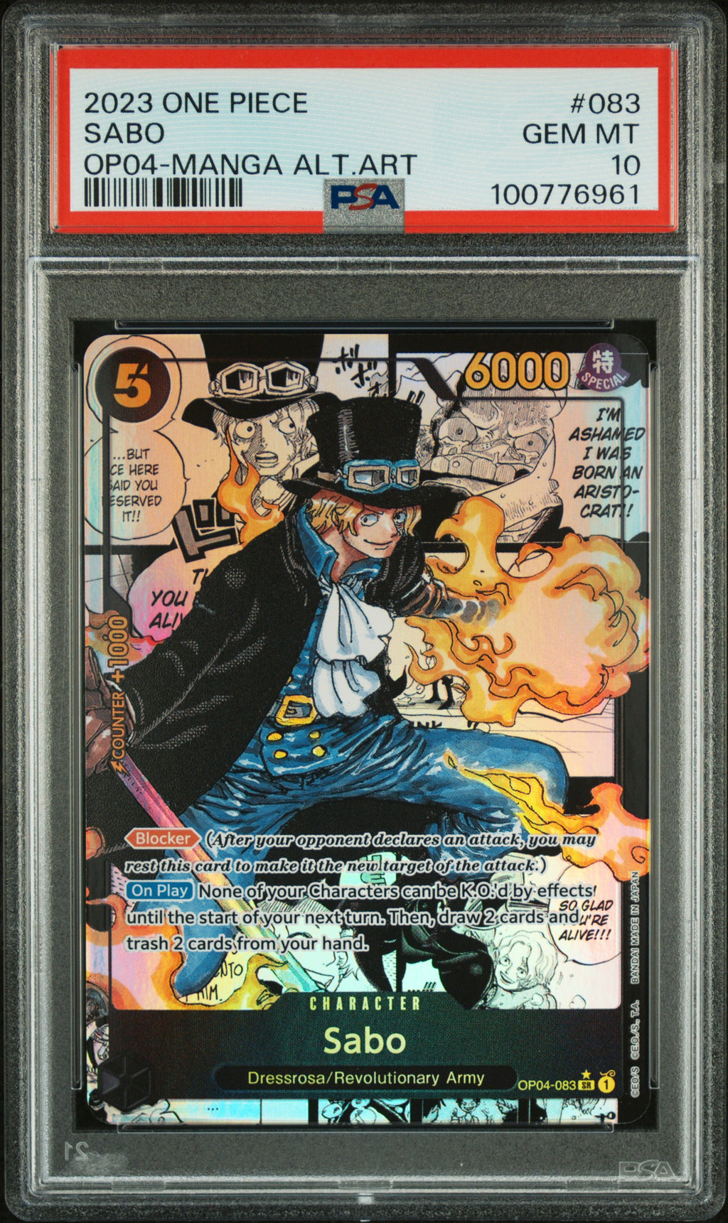 PSA 10 Sabo (Manga) [Kingdoms of Intrigue]