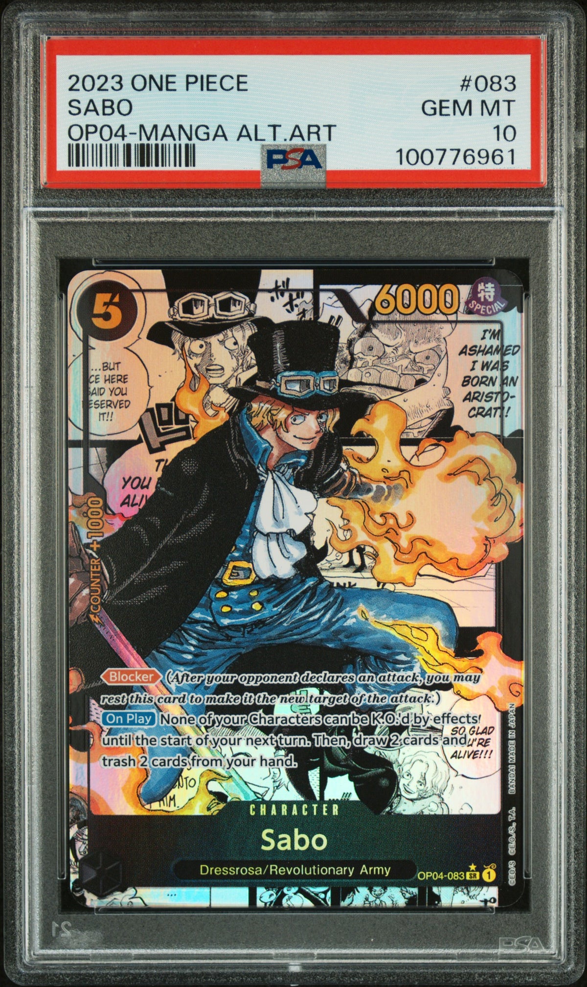 PSA 10 Sabo (Manga) [Kingdoms of Intrigue]