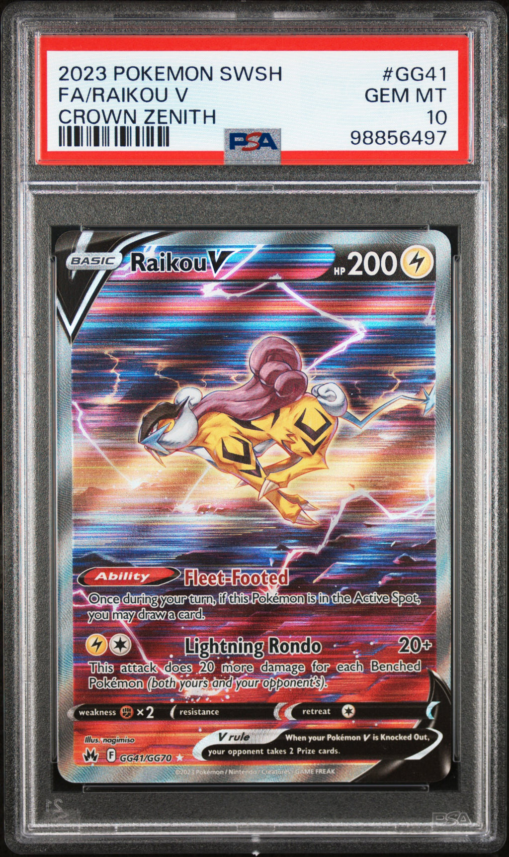 PSA 10 Raikou V #GG41 [Crown Zenith Galarian Gallery]