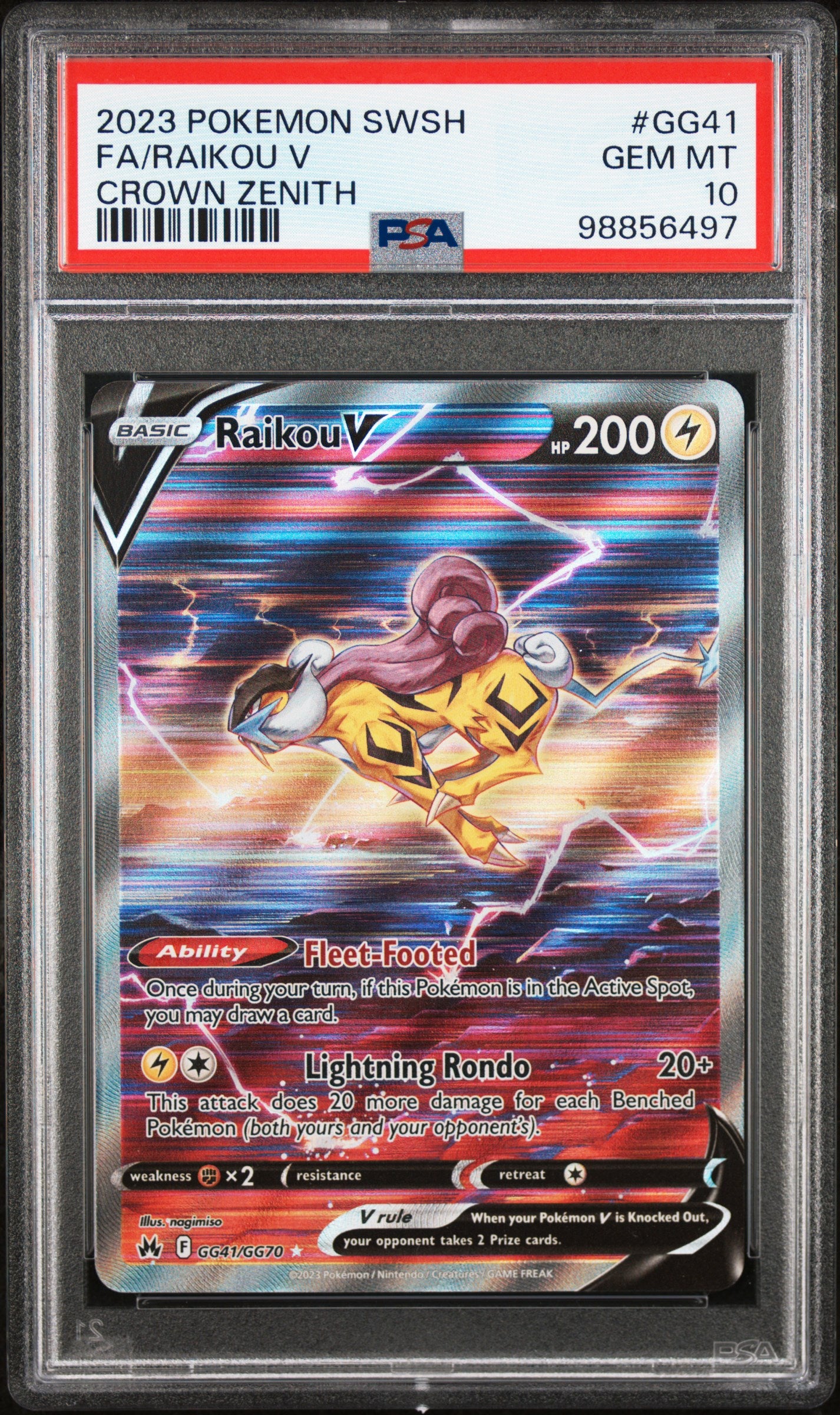 PSA 10 Raikou V #GG41 [Crown Zenith Galarian Gallery]