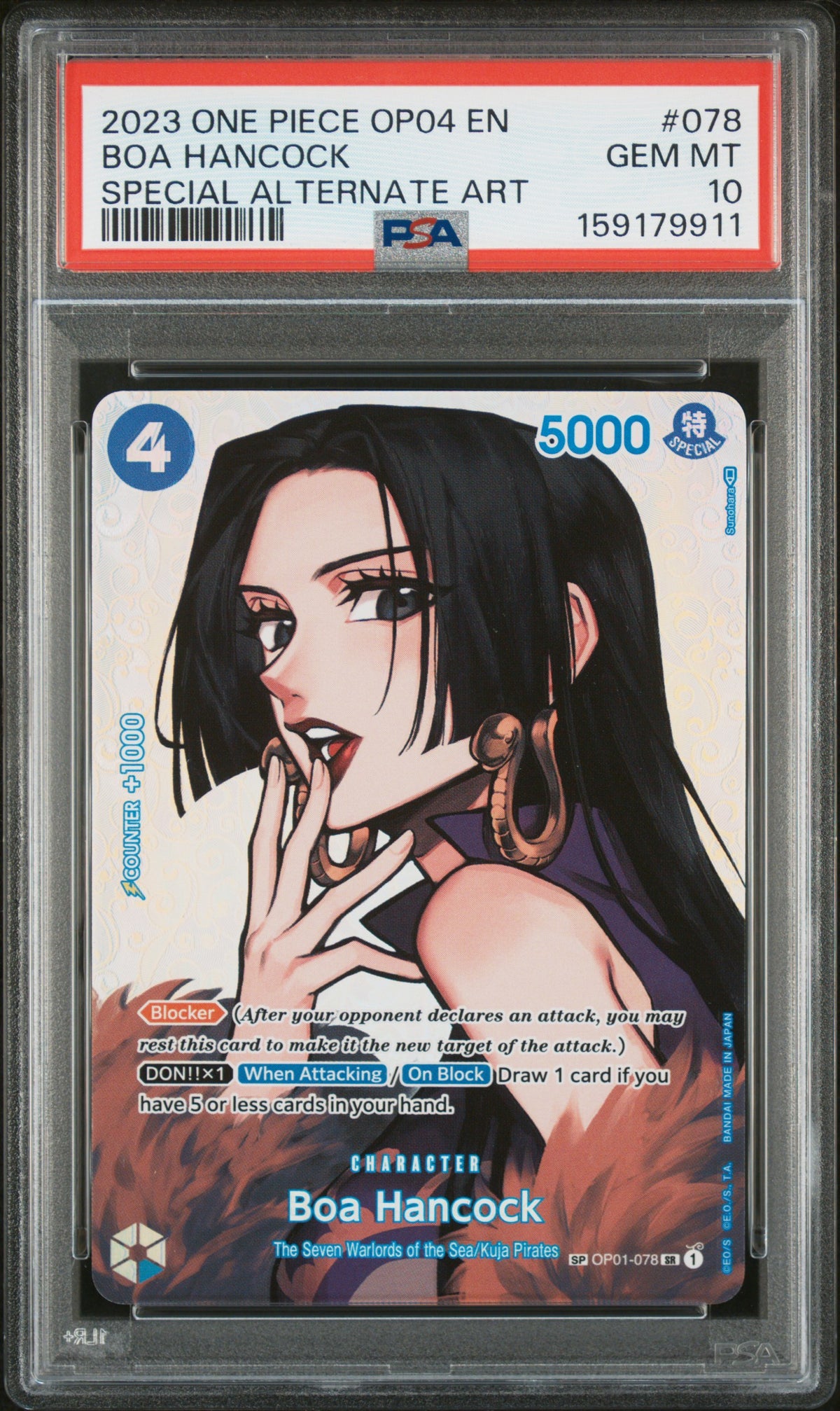 PSA 10 Boa Hancock (SP) [Kingdoms of Intrigue]