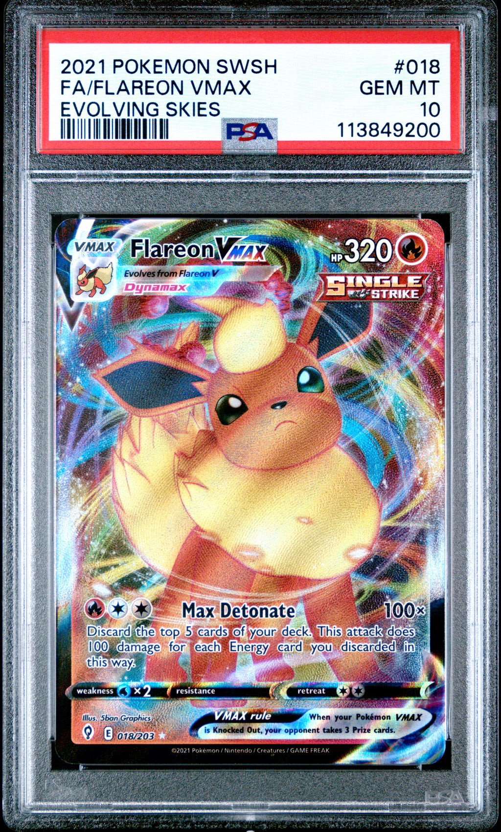 PSA 10 Flareon VMAX [Evolving Skies]