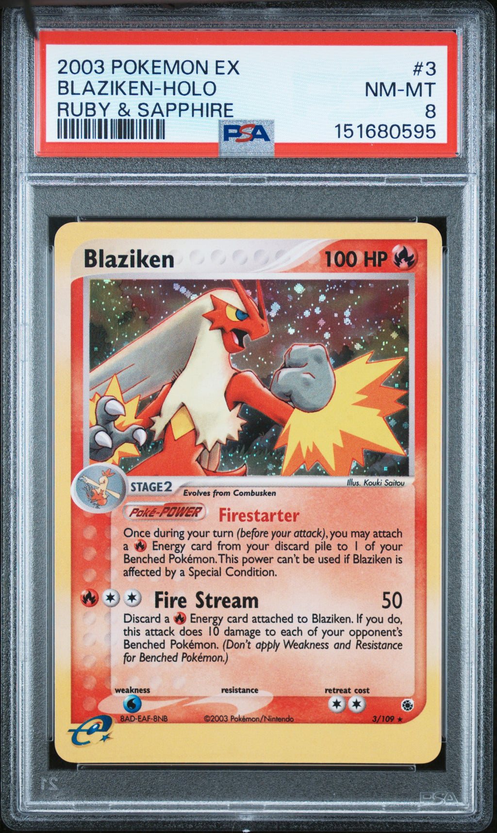 PSA 8 Blaziken EX #3 (Holo) [Ruby & Sapphire]