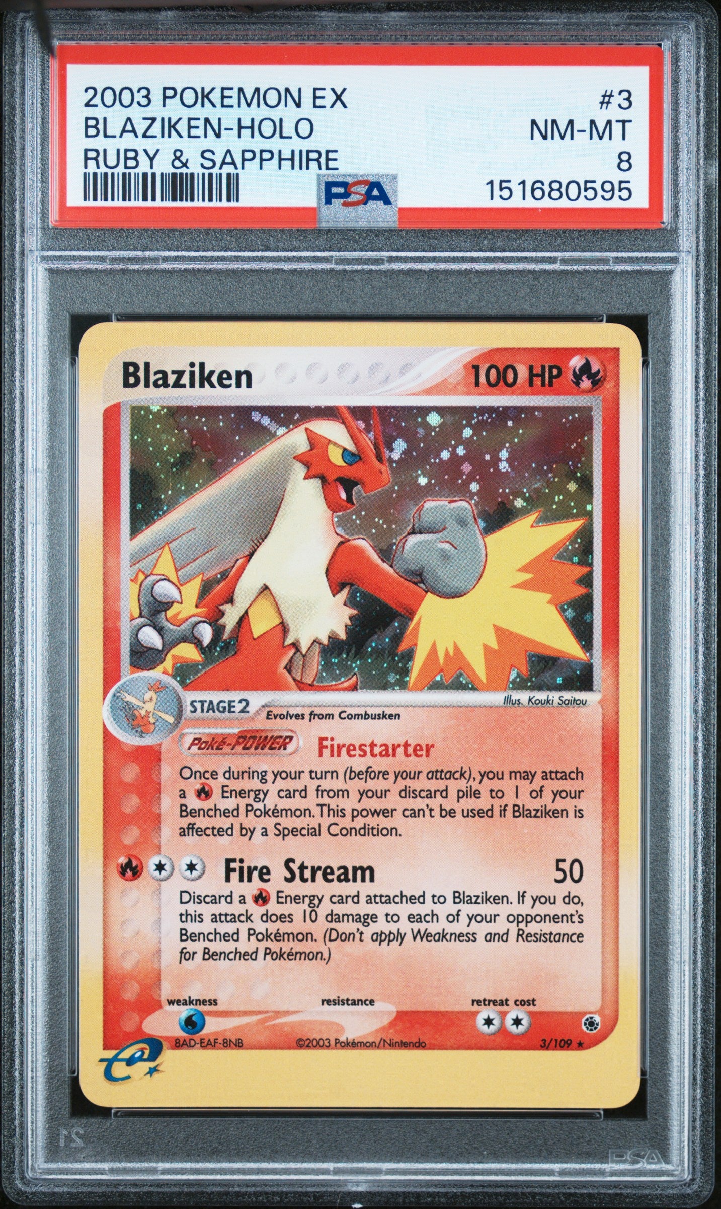 PSA 8 Blaziken EX #3 (Holo) [Ruby & Sapphire]