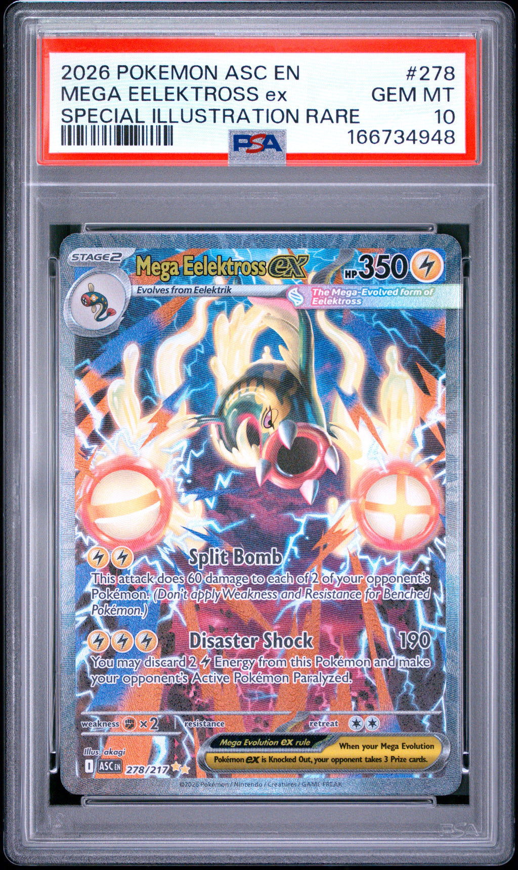 PSA 10 Eelektross ex (Special Illustration Rare) [Ascended Heroes]
