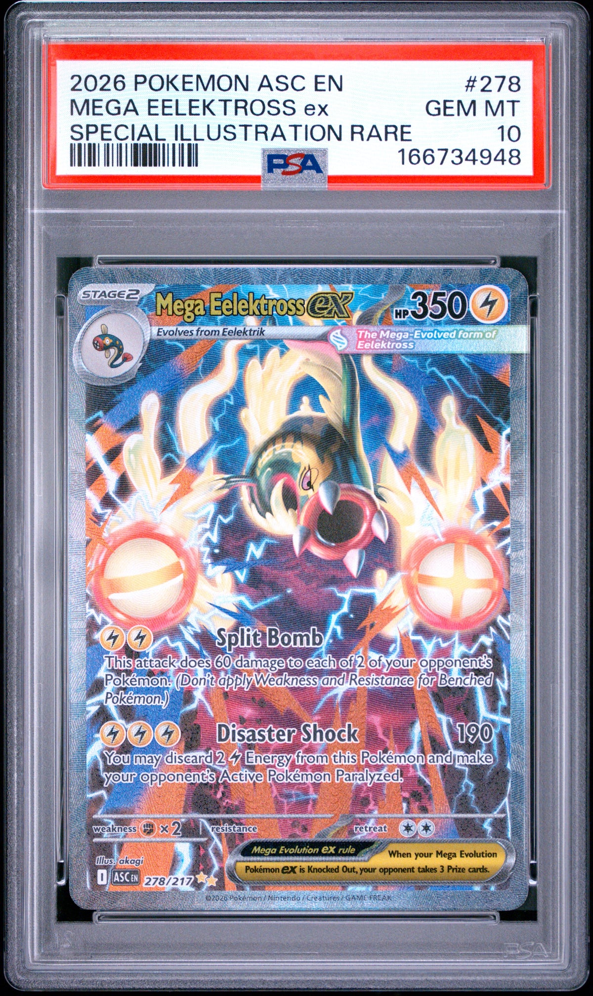 PSA 10 Eelektross ex (Special Illustration Rare) [Ascended Heroes]