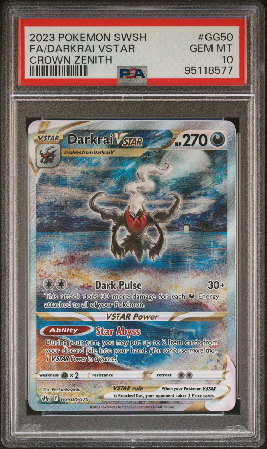 PSA 10 Darkrai VSTAR [Crown Zenith Galarian Gallery]