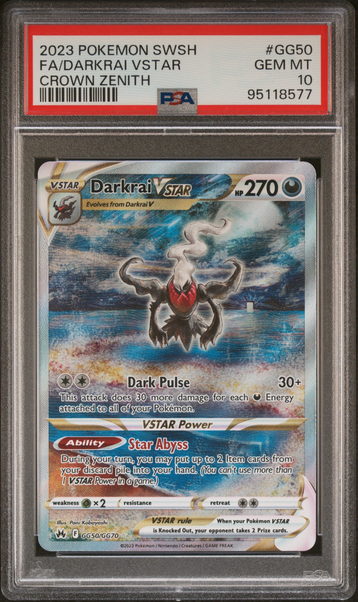 PSA 10 Darkrai VSTAR [Crown Zenith Galarian Gallery]