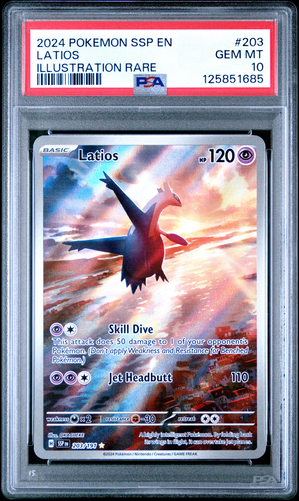 PSA 10 Latios #203 (Illustration Rare) [Surging Sparks]