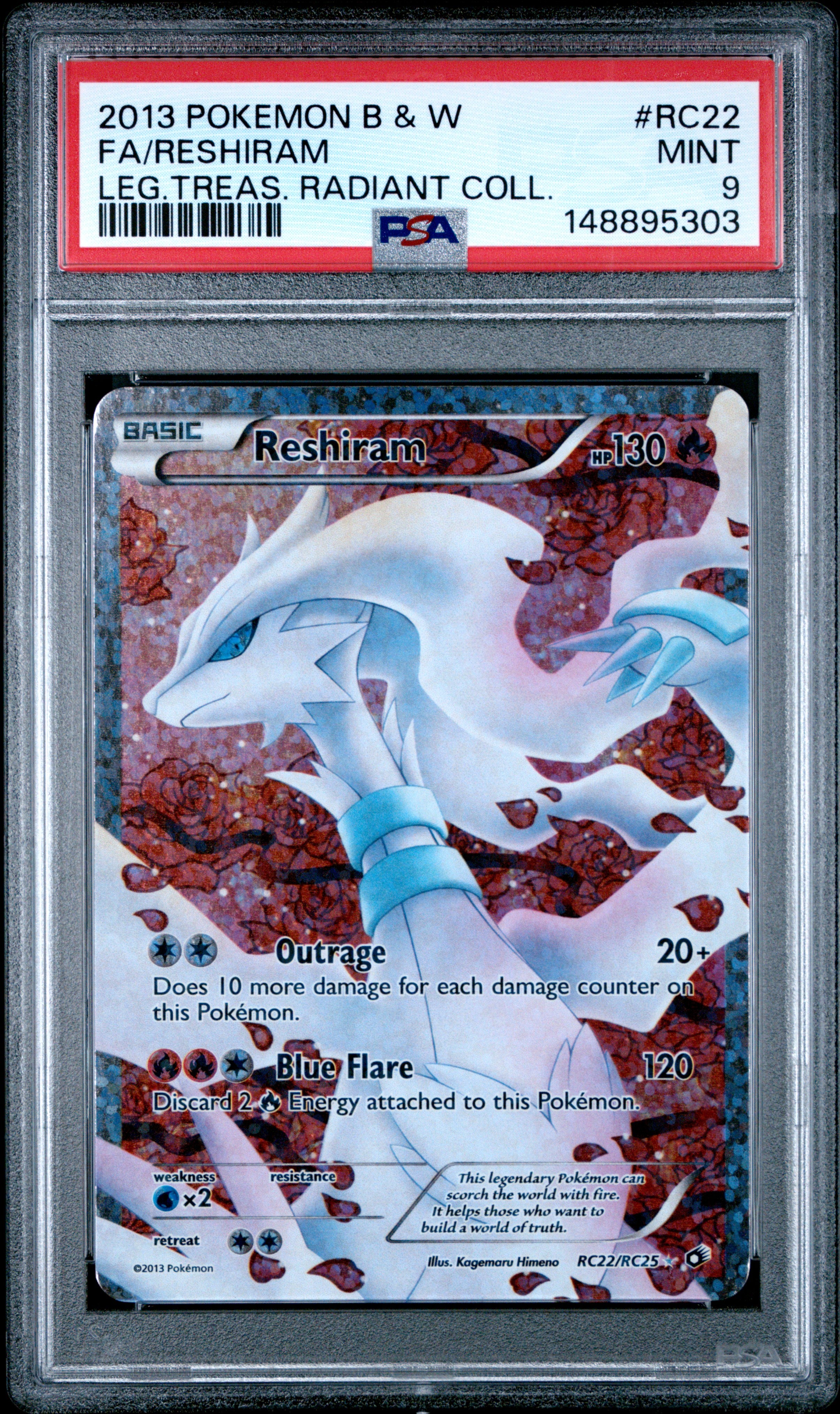 PSA 9 Reshiram #RC22 [Legendary Treasures Radiant Collection]
