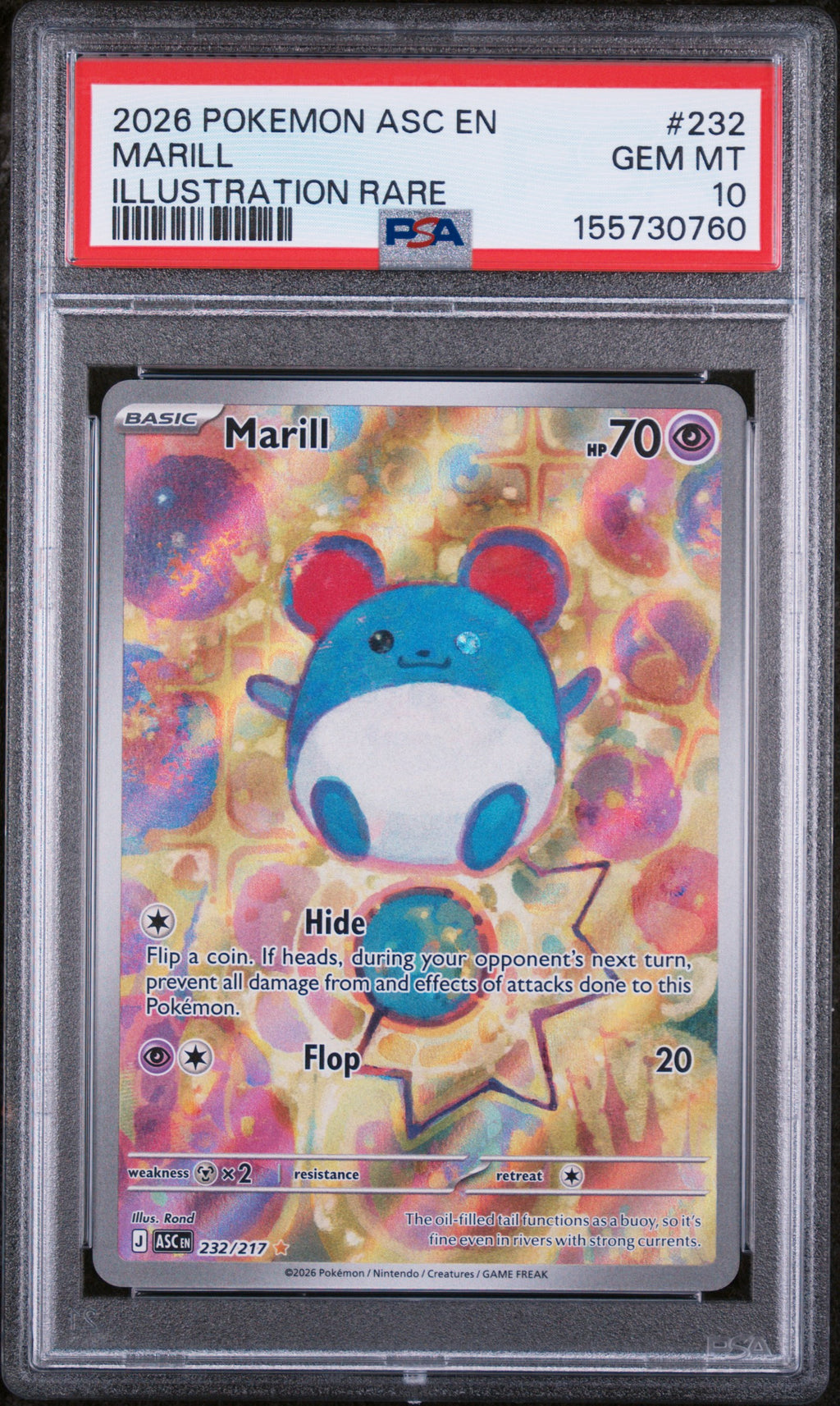PSA 10 Marill #232 (Illustration Rare) [Ascended Heroes]