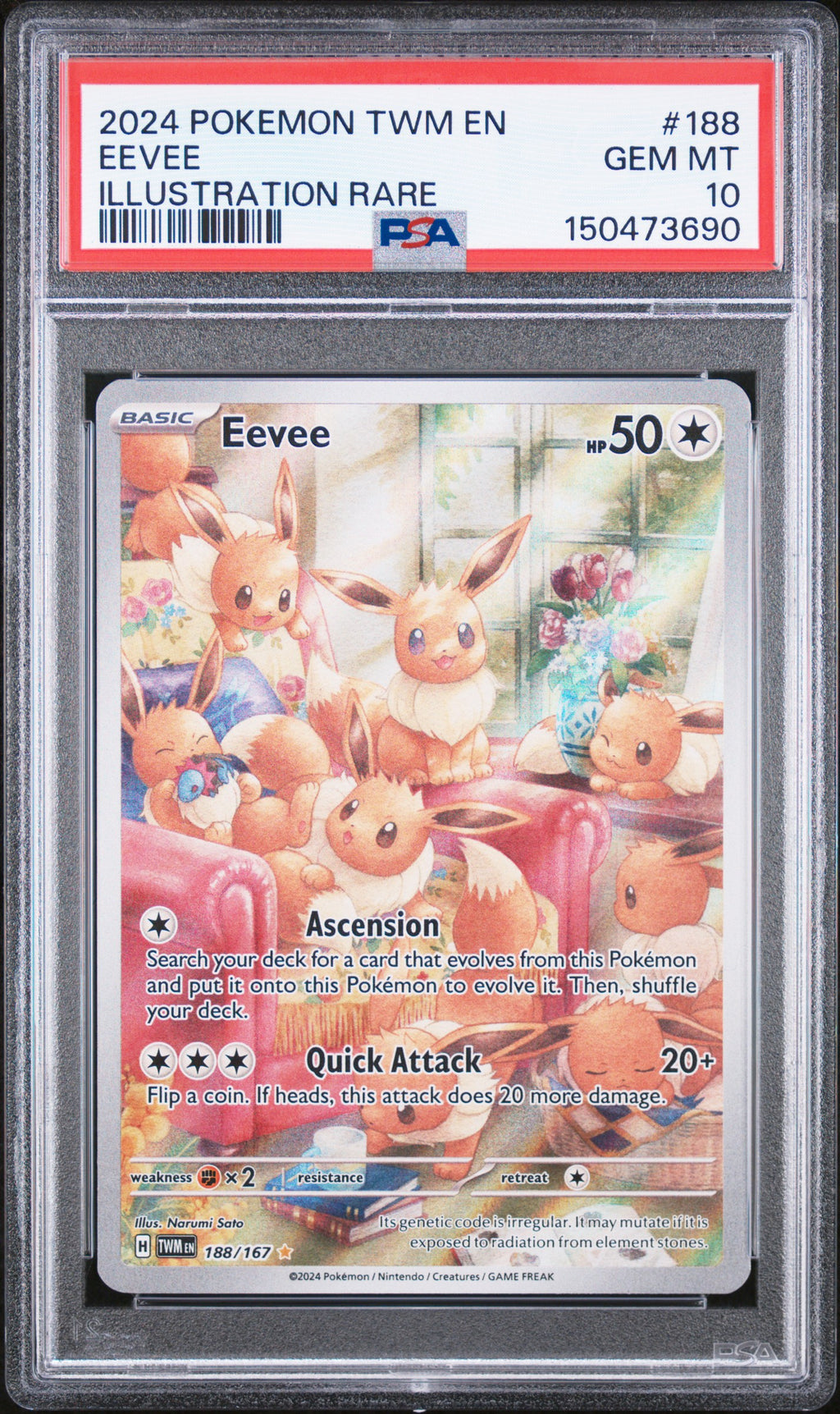 PSA 10 Eevee (Illustration Rare) [Twilight Masquerade]