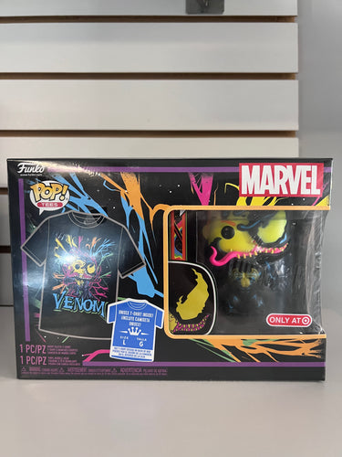 Funko Pop Eddie Brock - Pop! & Tee Box Set (Blacklight) [Size L]